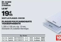 PLAQUE POLYCARBONATE TRANSPARENTE