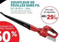 SOUFFLEUR DE FEUILLES SANS FIL GC-LB 18 Li - Solo Einhell
