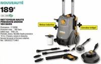 NETTOYEUR HAUTE PRESSION 2500W 180 BARS