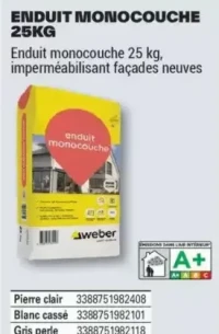 ENDUIT MONOCOUCHE 25KG