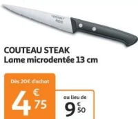 COUTEAU STEAK Lame microdentée 13 cm