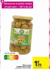 Olives vertes CARREFOUR CLASSIC