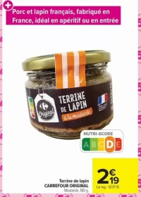 Terrine de lapin CARREFOUR ORIGINAL