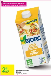 BJORG Sauce Coco Cuisine Façon Curry