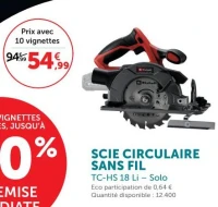 SCIE CIRCULAIRE SANS FIL TC-HS 18 Li Solo