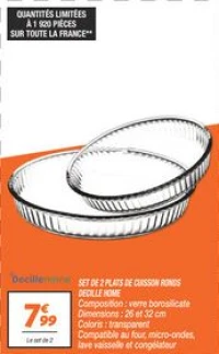 Set de 2 plats de cuisson ronds 