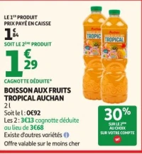 BOISSON AUX FRUITS TROPICAL AUCHAN