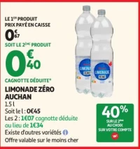 LIMONADE ZÉRO AUCHAN