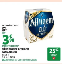 BIÈRE BLONDE AFFLIGEM SANS ALCOOL