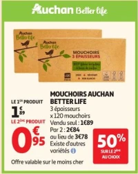 MOUCHOIRS AUCHAN BETTER LIFE