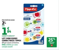 LOT 3 MINI SOURIS CORRECTRICES TIPPEX