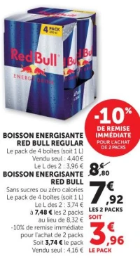 BOISSON ENERGISANTE RED BULL