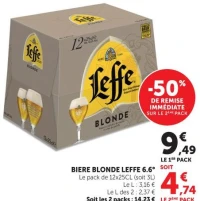 BIERE BLONDE LEFFE 6.6°