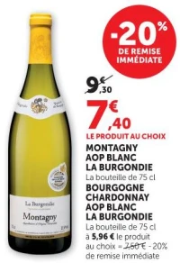 MONTAGNY AOP BLANC LA BURGONDIE BOURGOGNE CHARDONNAY AOP BLANC LA BURGONDIE