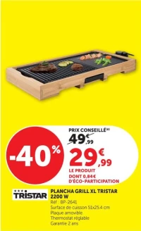 PLANCHA GRILL XL TRISTAR 2200 W