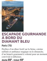 ESCAPADE GOURMANDE À BORD DU DIAMANT BLEU