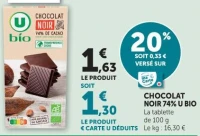 CHOCOLAT NOIR 74% U BIO