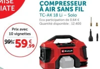 COMPRESSEUR À AIR SANS FIL TC-AK 18 Li - Solo