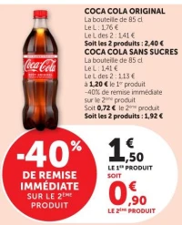 COCA COLA ORIGINAL La bouteille de 85 cl