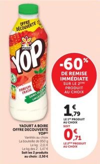 YAOURT A BOIRE OFFRE DECOUVERTE YOP