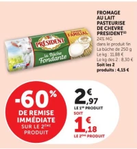 FROMAGE AU LAIT PASTEURISE DE CHEVRE PRESIDENT