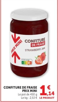 CONFITURE DE FRAISE PRIX MINI
