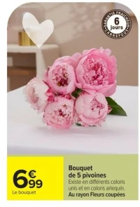 Bouquet de 5 pivoines