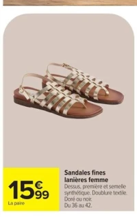 Sandales fines lanières femme