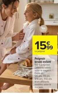 Peignoir brodé enfant