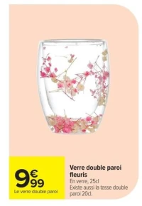 Verre double paroi fleuris