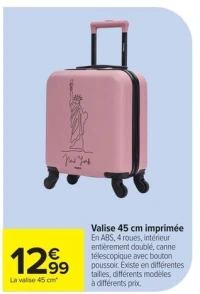 Valise 45 cm imprimée