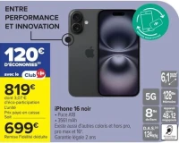 iPhone 16 noir