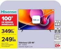Téléviseur LED 4K* Réf. : 43A6Q