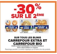 les blinis Carrefour Extra et Carrefour Bio