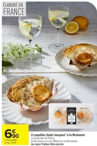 2 coquilles Saint-Jacques* à la Bretonne