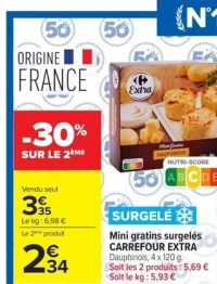 Mini gratins surgelés CARREFOUR EXTRA