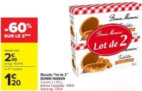 Biscuits "lot de 2" BONNE MAMAN Caramel, 2 x 135 g.