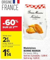 Madeleines BONNE MAMAN Pur beurre, 300 g.