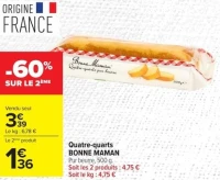 Quatre-quarts BONNE MAMAN Pur beurre, 500 g.