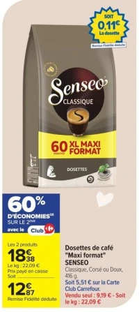Dosettes de café "Maxi format" SENSEO