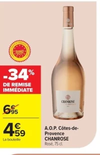 A.O.P. Côtes-de-Provence CHANROSE Rosé, 75 cl.