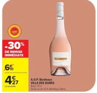 A.O.P. Bordeaux VILLA DES DUNES Rosé, 75 cl. Existe au en I.G.P. Atlantique, Blanc.