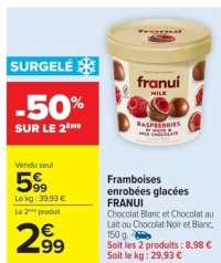 Framboises enrobées glacées FRANUI