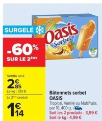 Bâtonnets sorbet OASIS