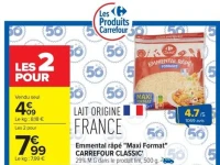 Emmental râpé "Maxi Format" CARREFOUR CLASSIC