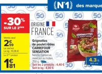 Grignottes de poulet rôties CARREFOUR SENSATION