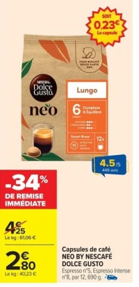 Capsules de café NEO BY NESCAFÉ DOLCE GUSTO