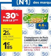 Champignons de Paris CARREFOUR CLASSIC