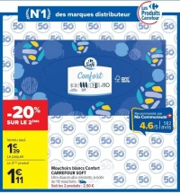 Mouchoirs blancs Confort CARREFOUR SOFT