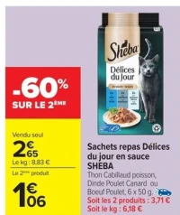 Sachets repas Délices du jour en sauce SHEBA